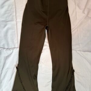 Dark Olive Flared Cropped Leggings